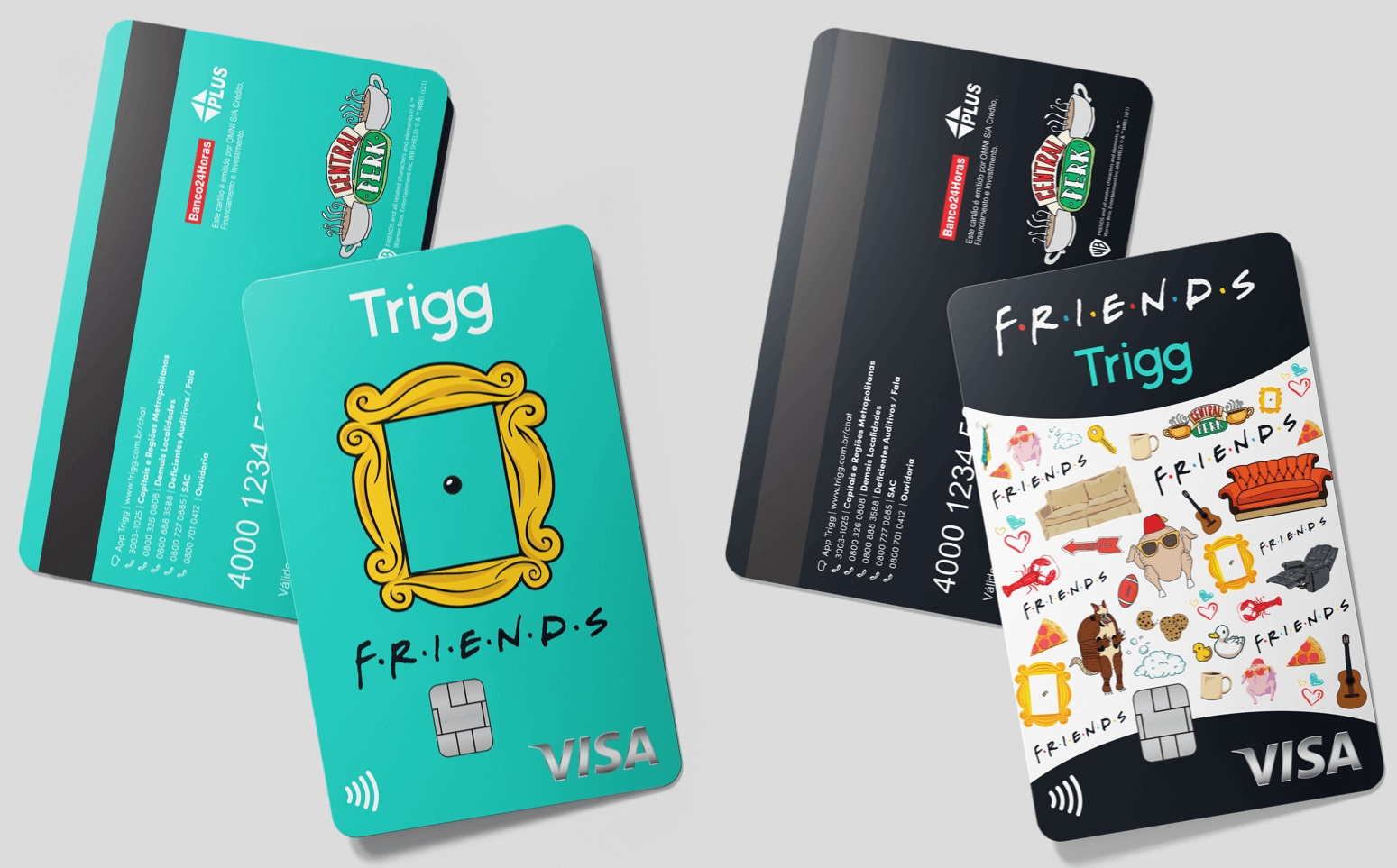 cartão de crédito Trigg Visa Friends Grafite